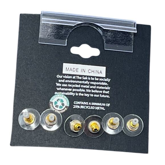 The Sak Earring Set | 3 Pairs | Studs, Hoops & Dangle Earrings NWT - Picture 3 of 4